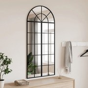 vidaXL Espelho de parede arqueado 60x130 cm ferro preto