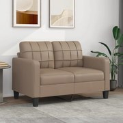 Sofá de 2 lugares 120 cm couro artificial cor cappuccino