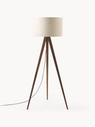 Candeeiro de pé com tripé em madeira maciça Jake