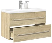 vidaXL 2 pcs conj. móveis casa banho derivados madeira carvalho sonoma