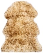 vidaXL Tapete em pele de carneiro 60x90 cm castanho mesclado