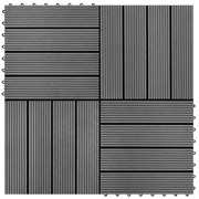 vidaXL Ladrilhos de pavimento 22 pcs WPC 2m² 30x30 cm cinzento