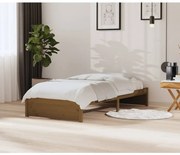 vidaXL Estrutura de cama 90x200 cm madeira maciça castanho mel