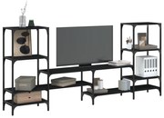 vidaXL Armário de TV 206,5x28,5x95 cm derivados de madeira preto