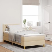 Cama Box com Colchão Creme 90x200 cm Tecido