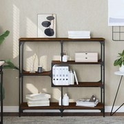vidaXL Mesa consola 103x32x95 cm derivados madeira carvalho castanho