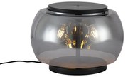 Candeeiro de Mesa Design Preto com Vidro Fumado 3-Luzes - Bino Design