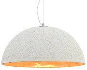 vidaXL Candeeiro suspenso branco e dourado Ø50 cm E27