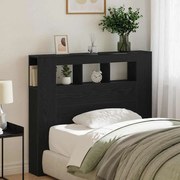 Cabeceira Armazenagem vidaXL com Luzes LED Carvalho Preto 120x18,5x103,5 cm