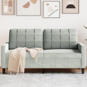 vidaXL Sofá de 2 lugares 140 cm veludo cinza-claro