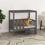 vidaXL Cama para cães 95,5x73,5x90 cm madeira de pinho maciça cinza