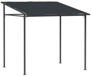 Outsunny Pérgola de Parede 2,4x2,4 m Pérgola de Jardim com Teto Inclinado Proteção UV 30+ Impermeável e Estrutura de Metal Cinza