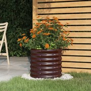 vidaXL Vaso/floreira de jardim aço revestido a pó 40x40x36 cm castanho