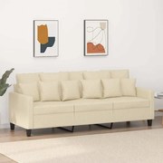 vidaXL Sofá de 3 lugares tecido 180 cm cor creme