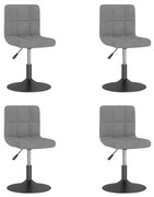 vidaXL Cadeiras de jantar giratórias 4 pcs veludo cinzento-claro