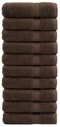 vidaXL Toalhas de banho premium SOLUND 10pcs 70x140cm 600gsm castanho