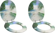 vidaXL Assento de Sanitário com Fechamento Suave 2 pcs Verde