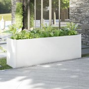 vidaXL Vaso de jardim 200x50x70 cm madeira de pinho maciça branco