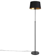 Candeeiro de pé preto com cúpula preta 35 cm ajustável - Parte Clássico / Antigo