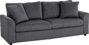 HOMCOM Sofá de 3 Lugares Sofá de Sala de Estar 212x80x88 cm Estofado em Veludo Canelado com 2 Almofadas Desenho Moderno Cinza | Aosom Portugal