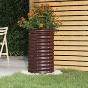 vidaXL Vaso/floreira de jardim aço galvanizado 40x40x68 cm castanho