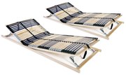 vidaXL Estrados de ripas 2 pcs com 42 ripas 7 zonas 90x200 cm
