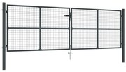 vidaXL Portão de jardim em rede aço galvanizado 400x175 cm cinzento