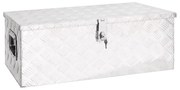 vidaXL Caixa de arrumação 80x39x30 cm alumínio prateado