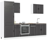 vidaXL 7 peças armário de cozinha conjunto Kalmar preto