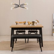 Conjunto Mesa de Jantar Extensível e Cadeiras Oliver – Preto – Mesa 12