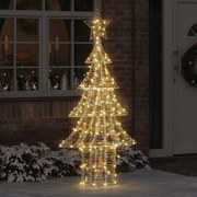 vidaXL Árvore de Natal com 240 LEDs Branco quente 181 cm PET