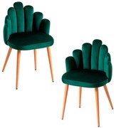 Pack 2 Cadeiras Hand Veludo - Verde