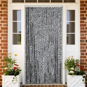vidaXL Cortina anti-insetos 100x230 cm chenille cinzento/preto/branco