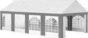 Outsunny Tenda para Festa 4x8 m Tenda de Jardim com Paredes Removíveis Portas e Janelas Anti-UV para Casamento e Eventos Cinzento | Aosom Portugal