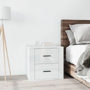vidaXL Mesa de cabeceira 50x39x47 cm branco brilhante