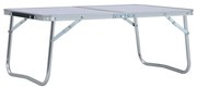vidaXL Mesa de campismo dobrável 60x40 cm alumínio branco
