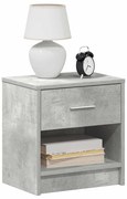vidaXL Mesas de cabeceira 2 pcs com gaveta 39x28x41cm cinzento cimento