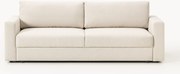 Sofá-cama em bouclé com arrumação Tasha (3 lugares)