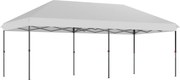 Outsunny Tenda Dobrável 6x3 m Pop-up Altura Ajustável 3 Níveis UPF50+ Fecho Central Sacos de Areia Bolsa com Rodas Prateado | Aosom Portugal
