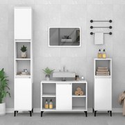 vidaXL 3 pcs conjunto móveis casa de banho derivados de madeira branco