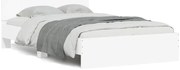 vidaXL Estrutura de cama com cabeceira e luzes LED 120x200 cm branco