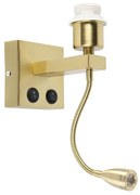 Candeeiro de parede moderno em latão com braço flexível - Brescia Combi