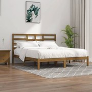 Estrutura de cama super king 180x200 cm madeira castanho-mel