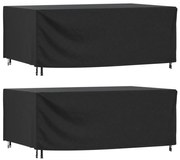 Capas móveis de jardim 2pcs 240x140x90cm impermeável 420D preto