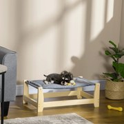 Cama Elevada para Cães Cama Elevada para Animais de Estimação Pequenos e Médios com Almofada Lavável Carga Máxima 15kg para Interior Exterior 90x50x28