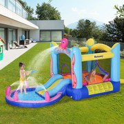 Castelo Insuflável com Escorrega Trampolim e Piscina para Crianças acima de 3 Anos Inclui Insuflador e Bolsa de Transporte para Interior e Exterior 36