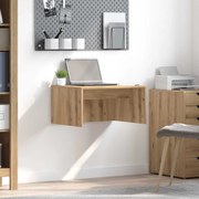 vidaXL Secretária montada na parede Carvalho Artesanal 60 x 45 x 30 cm