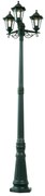 Lanterna de exterior clássica verde-escura 217cm 3-luzes IP44 - New Haven Clássico / Antigo