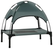 PawHut Cama Elevada Animais Estimação Portátil Toldo Amovível Tecido Respirável Confortável 61x46x62 cm Cinza Prático e Leve | Aosom Portugal