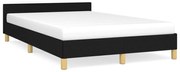 vidaXL Estrutura de cama sem colchão preto 120x190 cm tecido